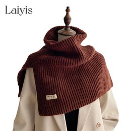 BeanieSkull Caps Winter Collar Muffler Korean Style Woollen Yarn Ring Scarf for Women Design Neck Wrap Fashion Warm Snood Solid Knit Neckerchief 231110