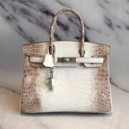 Platinum Designer Family's Tote Bag Handmade Leather Himalayan Himalaya Bk30cm Real Crocodile Skin Portable Women's