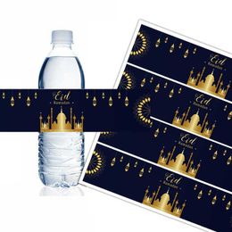 4 PC Gift Wrap 51020pcs Eid Mubarak Bottle Labels Wrapper Adhesive Stickers 2023 Ramadan Muslim Islamic Festival Party Decoration Eid alfitr Z0411