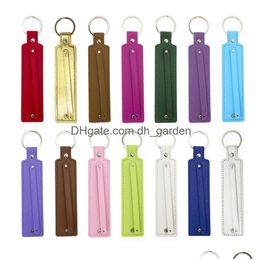 Other Wholesales Price 10Pcs Pu Leather Key Chain With 8Mm Small Belt Can Through Slide Charm /Letters Drop Delivery Jewellery Dhgarden Dhwk2