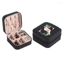 Jewelry Pouches Women Black Box Organizer Display Bridesmaid Travel Portable Jewellery Earring Packaging Boxes Proposal Wedding Gift