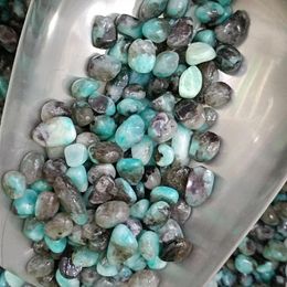 Decorative Figurines 100g Natural Crystal Blue Irregular Rock Tumbled Crushed Stone Healing Reiki Gravel Garden Aquarium Decoration