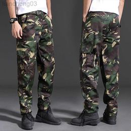Men's Pants Spring Brand Men Fashion Military Cargo Pants Multi-pockets Baggy Men Pants Casual Trousers Overalls Camouflage Pants Man Cotton W0411