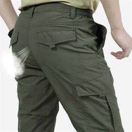 Men's Pants Men's Waterproof Outdoor Tactical Pants Multi-pocket Breathable Lightweight Pants Army Casual Long Trouser Quick Dry Cargo Pants W0414