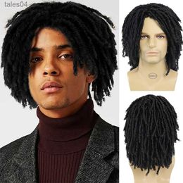 Men's Children's Wigs GNIMEGIL Dreadlocks Wig Natural Synthetic Wig Short Layered Braided Wig for Man Afro Curly Bob Wig Faux Locs Braids Costume Wigs YQ231111
