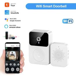 Doorbells WiFi Doorbell Video Tuya Doorbell AC Power USB Battery Type Smart Life Doorbell Smart Home Security Night Vision Camera Doorbell YQ231111