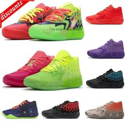 Arrival New BIG EUR 48 Mens Lamelo Ball MB 01 Basketball Shoes Rick And Morty Red Green Galaxy Purple Blue Grey Black Queen Buzz City MeloMB.01