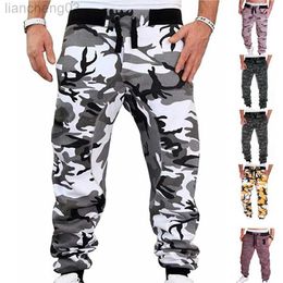 Men's Pants Mens Joggers Camouflage Sweatpants Casual Sports Camo Pants Full Length Fitness Striped Jogging Trousers Cargo Pants W0411
