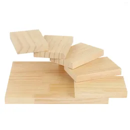 Dinnerware Sets Japanese Wood Sushi Serving Tray Creative Rotating Steps Stairs Plate Dish Sashimi Dinner Plates