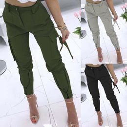 Women's Pants 2023 Women Fashion Hight Waist Pocket Work Harem Pant Cargo Streetwear Trousers High Quality Casual Comfy