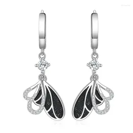 Dangle Earrings 925 Sterling Silver Exquisite Designed Bow Pendant Zircon For Women Wedding Engagement Jewellery Party Gift Wholesale