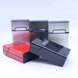 Colorful Aluminium Plastic Cigarette Case House Dry Herb Tobacco Spice Miller Storage Box Portable Flip Cover Stash Cases Innovative Smoking Holder Container DHL