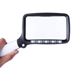 Magnifying Glasses 5 LED Magnifying Glass Light 2 Modes Dimmable Foldable Reading Magnifier 2x Magnification Hand Magnifier Seniors Children Books 230410