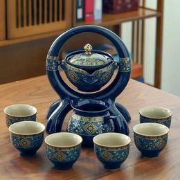Teaware Sets Creative Ceramic Stone Grinding Semi-automatic Tea Set Kungfu Teapot Teacup Ceremony