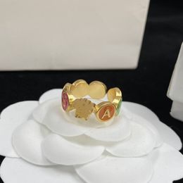 Luxury Jewelry Designer Opening Colorful Gem Letter Portrait Ring Lion Ring Couple Gift Party