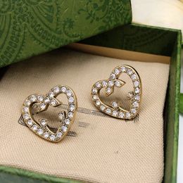 2023 Designer Earring GGity Brand Stud Earing Luxury Women Fashion Jewellery Metal Letter Double G Logo Crystal Pearl Earring cjeweler Women's Gift ohrringe ryt