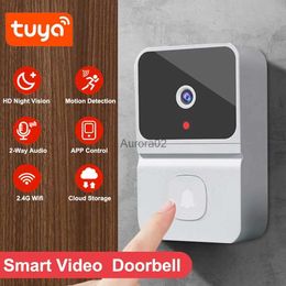 Doorbells Tuya WiFi Video Doorbell Camera Smart Doorbell 450P Night Vision 2-Way Audio Cloud Storage Security Smart Doorbell WiFi Intercom YQ231111