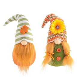 Party Decoration Autumn Fall Gnome Sunflower Swedish Nisse Tomte Elf Dwarf Thanksgiving Day Gift Kitchen Farmhouse Tiered Tray DecorationsPa