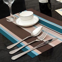 Table Mats PVC Non Slip Pad Kitchen Accessories Stripe Pat Dining Oil Proof Placemat Heat Insulation Waterproof