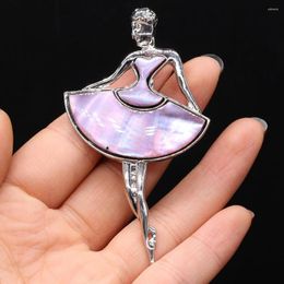 Brooches Natural Shell Dancer Shape Six Colour Available Alloy Pins For Women Party Dress Coat Accessories Jewellery