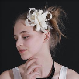 Small Cute Hair Fascinator Accessories With Hair Clip Women Party Wedding Headwear With Feather Hair Accessories