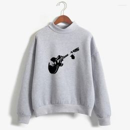 Women's Hoodies Creative Art Guitar Music Note Letter Print Women Student Lover Gift Sweatshirts Femmes Long Sleeve Spring Autumn Tops