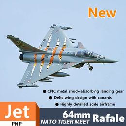 ElectricRC Aircraft FMS RC Aeroplane 64mm Rafale V2 PNP Nato Tiger Meet With Gyro Ducted Fan EDF Model Hobby Aircraft Avion Arrive 231110
