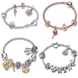 Charm 925 silver Designer Bracelets for Women Jewellery DIY fit Pandoras Little Mermaid crab Full Collection Bracelet Set Christmas party Holiday gift with box