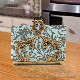 Nordic iron art vertical napkin holder creative retro dining table put paper clip classical cafe kitchen storage 220611257Y