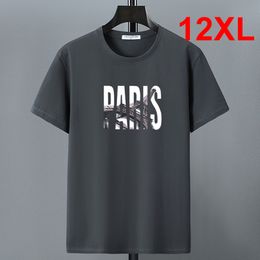 Men's TShirts Summer Tshirt 10XL 12XL Plus Size Men Cotton T Short Sleeve Casual Tops Tees Male Letter Print Red Grey 230411