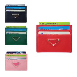 Triangle Saffiano prad Designer card holder heart wallets Purses passport poke woman Luxurys Coin fashion wallet women's mens Genuine Leather classic Credit