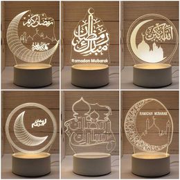 Novelty Items Eid Mubarak Ornament Led Night Light Ramadan Decoration 2023 Islamic Muslim Party Decor Ramadan Kareem Lantern Eid Al Adha Gift Z0411