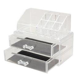 Portable Transparent Makeup Organiser Storage Box Acrylic Make Up Organiser Cosmetic Makeup Storage Drawers Christmas279i