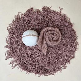 Blankets Don&Judy Soft Handmade Crochet Round Infant Blanket Basket Born Pography Props For Baby Po Shooting Background Filler