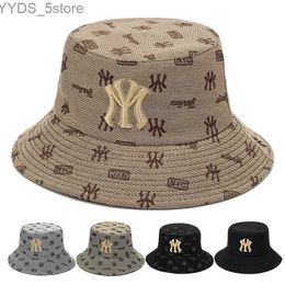 Wide Brim Hats Bucket Hats Fashion Letter Embroidered Fisherman Hat Women Summer Versatile Sunshade Hat Sun Hat Men Trend bucket hats YQ231111