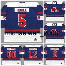 Weng Custom Vintage NORDIQUES 1973-74 WHA Hockey Jersey #5 REJEAN HOULE #30 RICHARD BRODEUR #21 BERNIER Customized Any Name Your Number