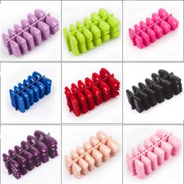 False Nails 600pcs/pack Full Cover Acrylic Nail Tips Square Shape 10 Sizes Short Faux Ongles Fake For Art DesignsFalse