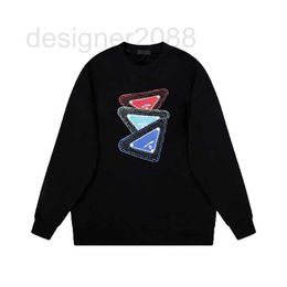 Men's Hoodies & Sweatshirts Designer Autumn New Triangle Bear Print Round Neck Sweater LB6T