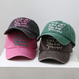 Ball Caps Woman Letter Green pink Baseball Caps Men Adjustable Casual Embroidered Cotton Sun Hats Unisex Solid Colour Visor Hats 230411