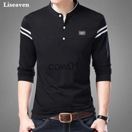 Men's T-Shirts Liseaven Men T Shirt Man Long Sleeve tshirt Men's Clothing Mandarin Collar T-Shirts Tops Tees Male Tshirts J231111