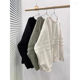 Women's Hoodies Women Tops Solid Colour Casual Round Neck Simple Pullover Versatile Sweater Fashion Long-sleeved Medium Strecth