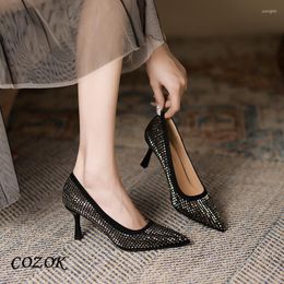 Dress Shoes Bling High Heels Women 2023 Luxury Elegant Party Pumps Black