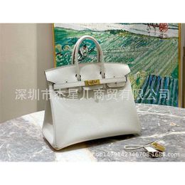 Sewed Platinum Bag Portable Designer Women's Bk25bk30epsom Leather Togo Leather Sewn with Milkshake White