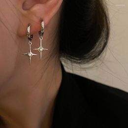 Hoop Earrings 925 Silver Needle Zircon Elegant Vintage Cross For Women Girls Fashion Party Wedding Jewellery Eh776