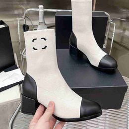 Luxury Designer Boots Sock Ankle Booties Women Fashion Winter Channel Boot Woman Martin Platform Letter CCity dsf