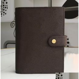 Card Holders R20106 /Large/ Ring Agenda Er Wallet Holder Planner Diary Flower Canvas 19Cmx14Cm Drop Delivery Bags Lage Accessories Wa Dhh1X