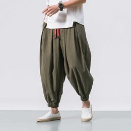 Men's Pants FGKKS Spring Men Loose Harem Pants Chinese Linen Overweight Sweatpants High Quality Casual Brand Oversize Trousers Male W0414