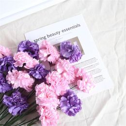 Decorative Flowers Carnation Artificial Flower Mother's Day Home Decoration Wedding Holiday Orange White Purple Pink Red Fake