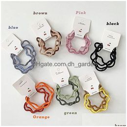 Hair Clips & Barrettes New 4 Pcs Candy Colors Wavy Girl Hair Rope Cute Sweet Little Leather Case Ties For Women Fashion Acce Dhgarden Dhy0C