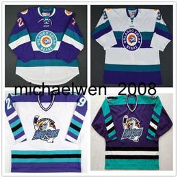 Weng Cusotm Vintage ECHL Orlando Solar Bears 27 Eric Faille 29 David Bell 3 Carl Nielsen Hockey Jersey Stitched embroidered Any Name Your Number